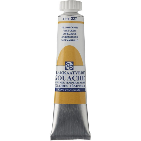 photo-Gouache - Extra-fine - Ocre jaune - 227 - Finition mate - Talens - Tube de 20ml