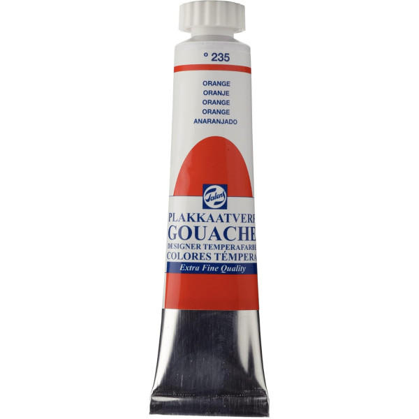 photo-Gouache - Extra-fine - Orange - 235 - Finition mate - Talens - Tube de 20ml