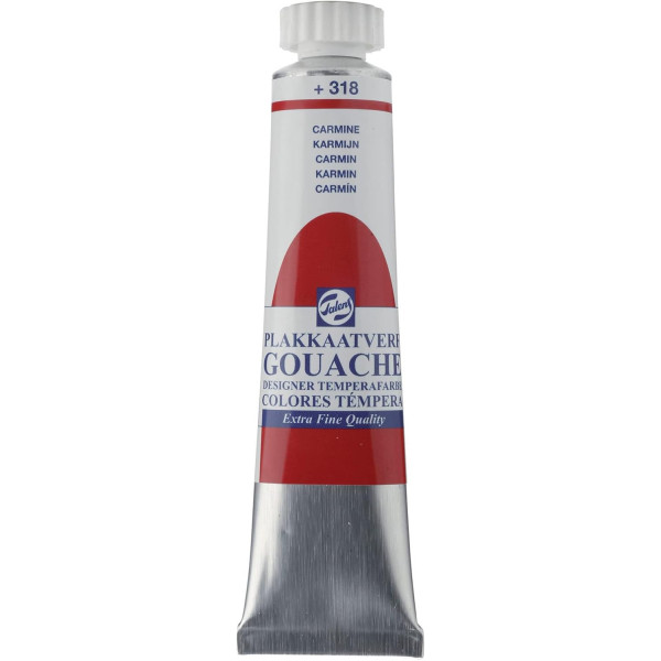 photo-Gouache - Extra-fine - Carmin - 318 - Finition mate - Talens - Tube de 20ml