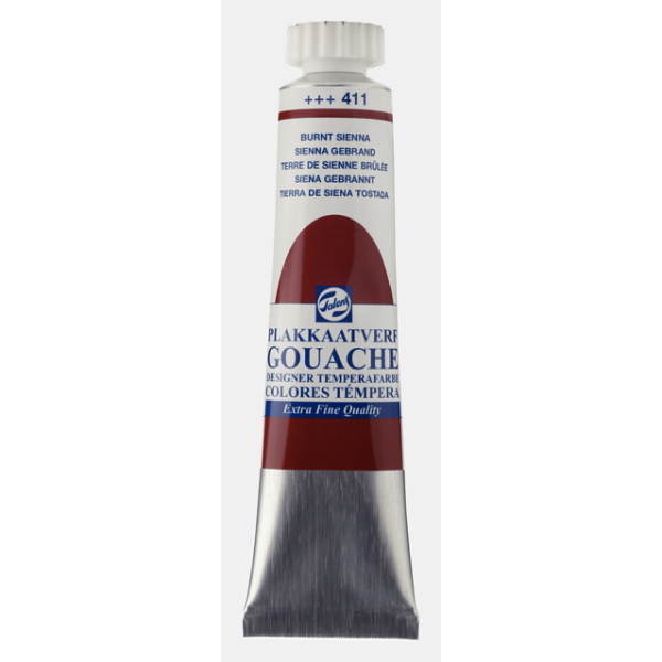 photo-Gouache - Extra-fine - Terre sienne brûlée - 411 - Finition mate - Talens - Tube de 20ml