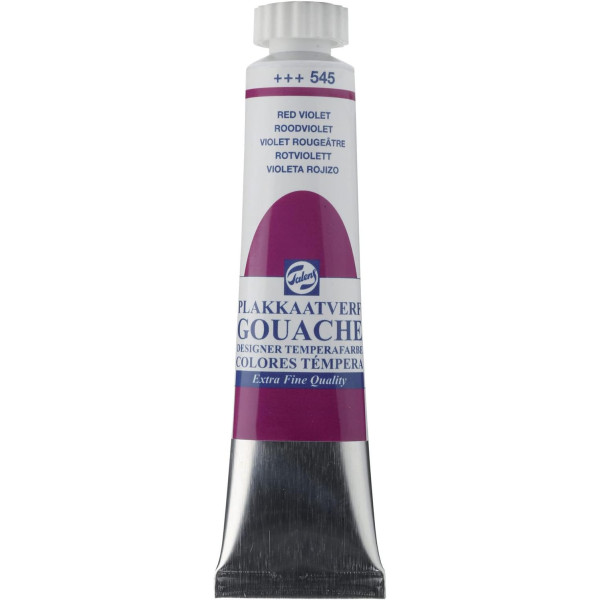 photo-Gouache - Extra-fine - Violet rougeâtre - 545 - Finition mate - Talens - Tube de 20ml