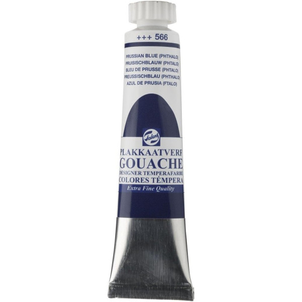 photo-Gouache - Extra-fine - Bleu de Prusse - 566 - Finition mate - Talens - Tube de 20ml