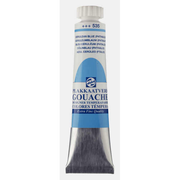 photo-Gouache - Extra-fine - Bleu Céruléum - 535 - Finition mate - Talens - Tube de 20ml