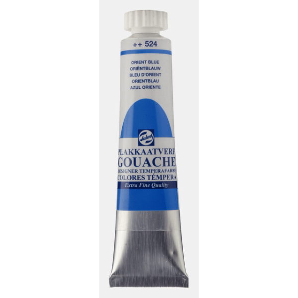 photo-Gouache - Extra-fine - Bleu d'orient - 524 - Finition mate - Talens - Tube de 20ml
