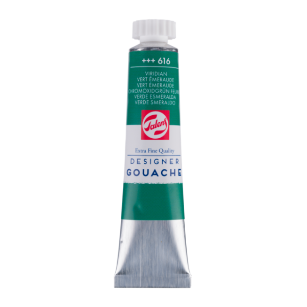 photo-Gouache - Extra-fine - Vert émeraude - 616 - Finition mate - Talens - Tube de 20ml