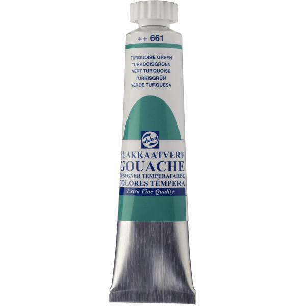 photo-Gouache - Extra-fine - Vert turquoise - 661 - Finition mate - Talens - Tube de 20ml