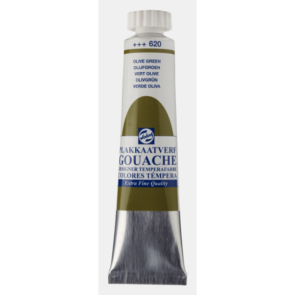 photo-Gouache - Extra-fine - Vert olive - 620 - Finition mate - Talens - Tube de 20ml