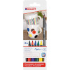 photo-Marqueurs - Feutres - Pour porcelaine - 6 couleurs classiques - Pointe pinceau - Edding