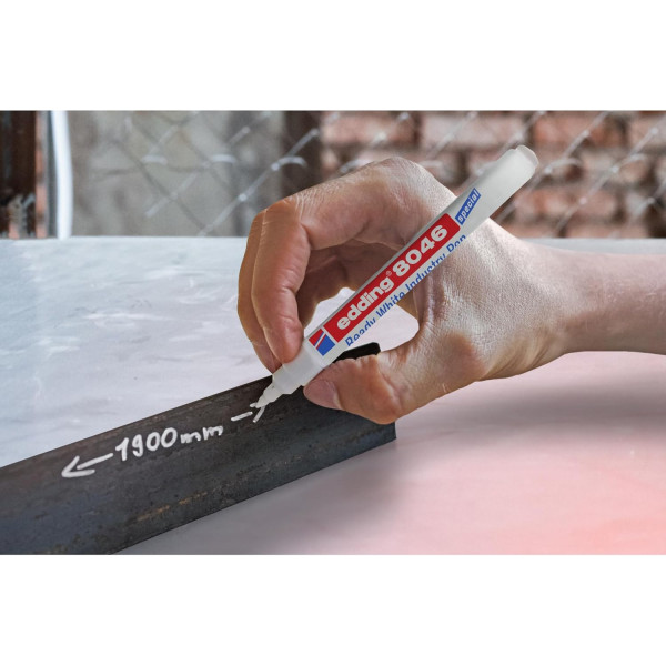 Marqueur - Blanc - Spécial industrie - Surfaces difficiles - Permanent - Edding 8046