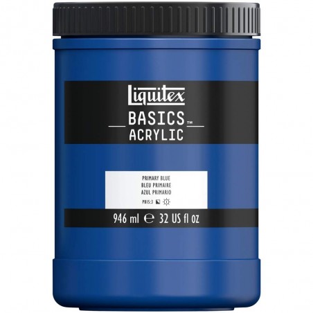 photo-Peinture acrylique - Bleu primaire - 420 - Liquitex Basics acrylic - Pot 946ml