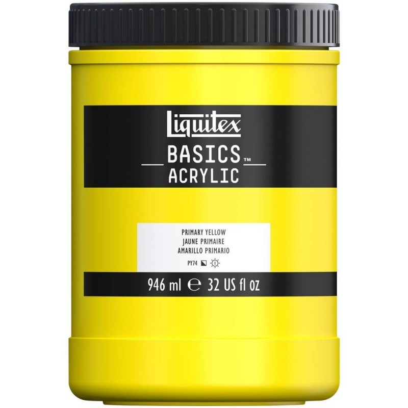 photo-Peinture acrylique - Jaune primaire - 410 - Liquitex Basics acrylic - Pot 946ml