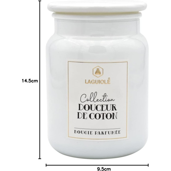 Bougie - Parfumée - Fleur de coton - Parfum doux et poudré - Déco - Laguiole