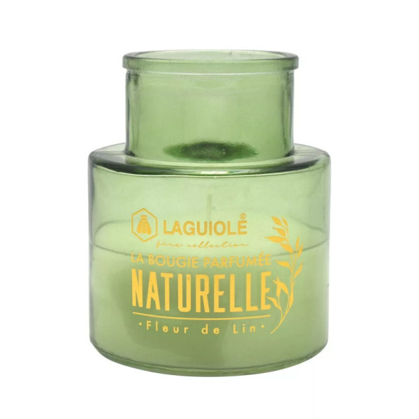 Bougie - Parfum fleur de lin - Elégante et florale - Pot en verre - Déco - Laguiole
