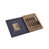 photo-Couteaux à steak - Coffret de 6 pièces - Manche en bois de Pakka - Lame acier - Laguiole Héritage