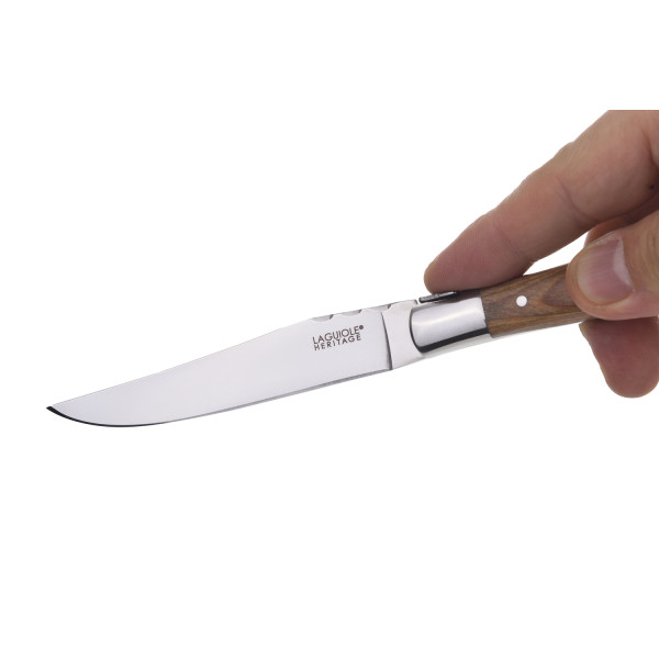 Couteaux à steak - Coffret de 6 pièces - Manche en bois de Pakka - Lame acier - Laguiole Héritage