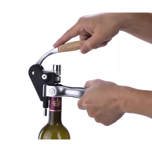 Tire-bouchon + accessoires pour le vin - Coffret bois - 6 pièces - Idée cadeau - Laguiole