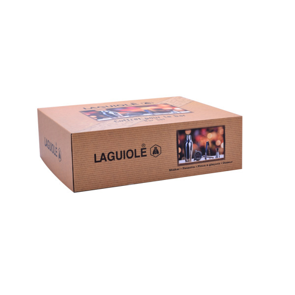 Coffret à cocktail - Shaker + doseur + passoire + pince - Inox - Idée cadeau - Laguiole