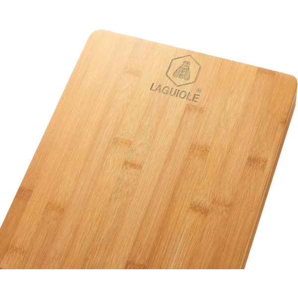 Planche à découper - Bois - Avec tiroir collecteur inox - 31x24x2,5cm - Cuisine - Laguiole