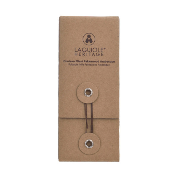 Couteau - Pliant - Gris arabesque - Lame acier inox - Compacte - Qualité premium - Laguiole