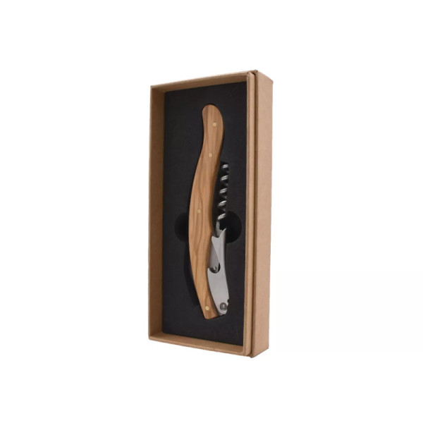 Tire-bouchon - A levier - Décapsuleur et découpe-capsule inclus - Bois - Laguiole