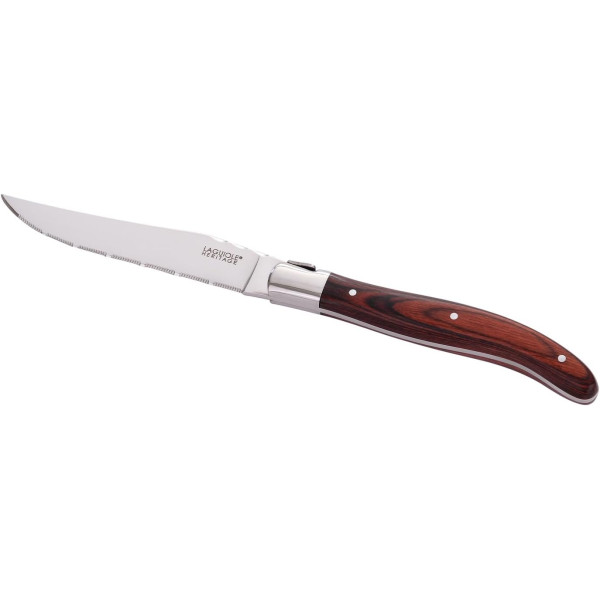 Couteaux à steak - Coffret 6 pièces - Lame acier inox - Manche bois - Laguiole