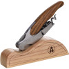 photo-Tire-bouchon - Multi fonctions - Acier inox - Manche bois - Avec support en bois - Laguiole