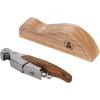 Tire-bouchon - Multi fonctions - Acier inox - Manche bois - Avec support en bois - Laguiole