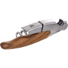 Tire-bouchon - Multi fonctions - Acier inox - Manche bois - Avec support en bois - Laguiole