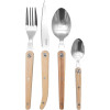 photo-Couverts - Ménagère de 16 pièces - Couteau, fourchette, cuillères - Manche bois - Laguiole