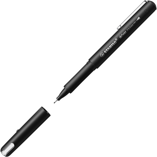 Feutre - Noir - Fin - Mine 0,4mm - Stabilo Dr!ver - Ecriture - Dessin - Scolaire