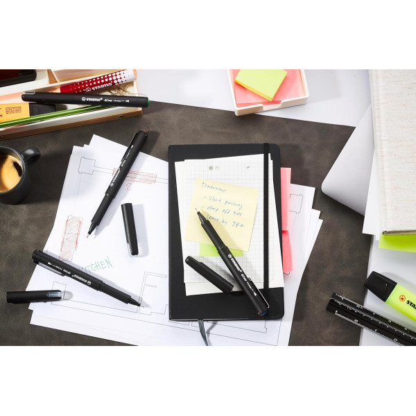 4 feutres - 4 couleurs - Fin - Mine 0,4mm - Stabilo Dr!ver - Ecriture - Dessin - Scolaire