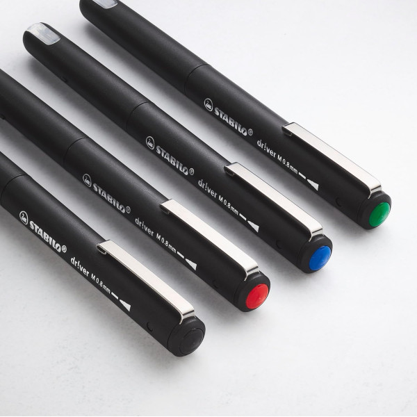 4 feutres - 4 couleurs - Moyen - Mine 0,8mm - Stabilo Dr!ver - Ecriture - Dessin - Scolaire