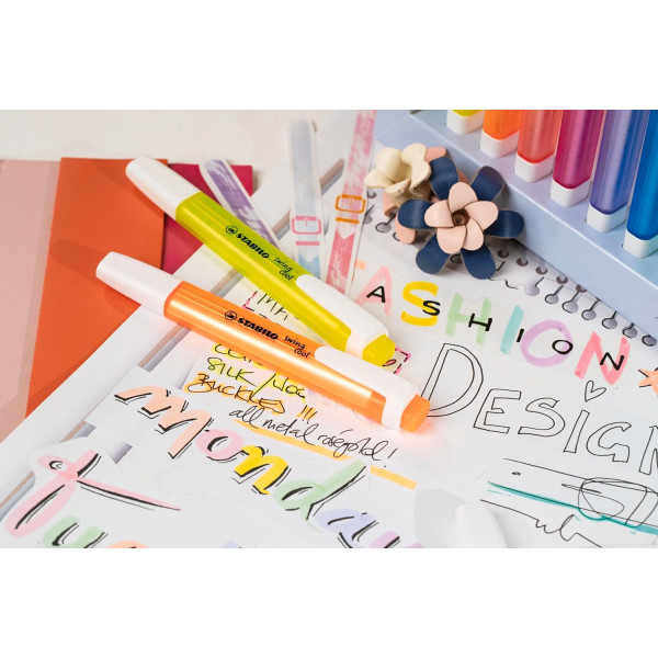 Surligneurs - Stabilo - Swing Cool - 8 couleurs fluos - Bureau - Scolaire