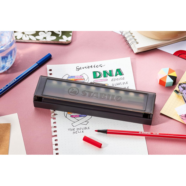 Feutres - Dessin - Stabilo - Point88 - Mine 1mm - Boite de rangement - 10 couleurs