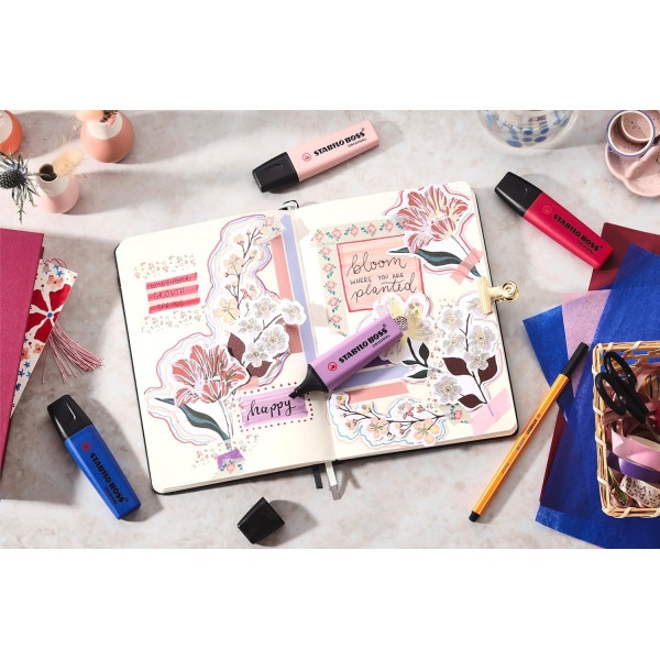 Surligneurs - Stabilo BOSS - NatureColors - 4 couleurs douces - Bureau - Scolaire