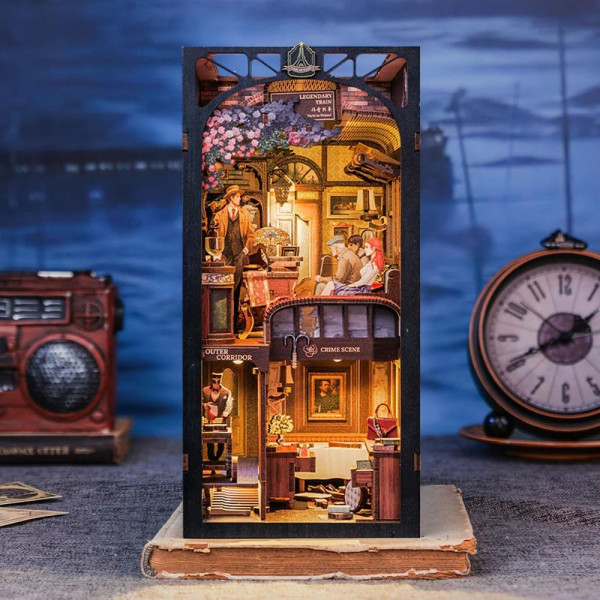photo-Book Nook - Maquette à construire - Serre-livre - Mystère dans le train - 338 pièces