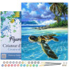 photo-Peinture par numéro - Tortue détendue - 40x50cm - Toile + pinceaux + peinture - Complexe - Figured'Art