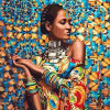 Peinture par numéro - Femme africaine - 40x50cm - Toile + pinceaux + peinture - Complexe - Figured'Art