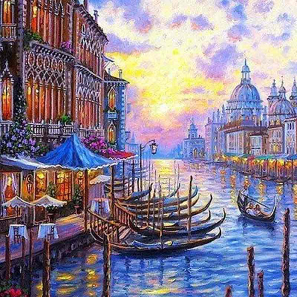Peinture par numéro - Carnaval de Venise - 40x50cm - Toile + pinceaux + peinture - Complexe - Figured'Art