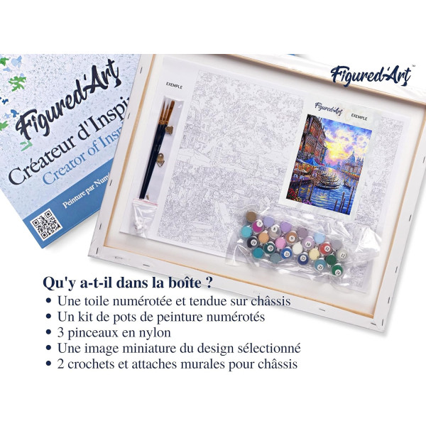Peinture par numéro - Carnaval de Venise - 40x50cm - Toile + pinceaux + peinture - Complexe - Figured'Art