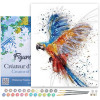 photo-Peinture par numéro - Perroquet coloré - 40x50cm - Toile + pinceaux + peinture - Complexe - Figured'Art