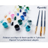 Peinture par numéro - Perroquet coloré - 40x50cm - Toile + pinceaux + peinture - Complexe - Figured'Art