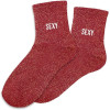photo-Chaussettes - Femme - Rouge avec paillettes - Sexy - Taille 36/42 - Humour - Cadeau