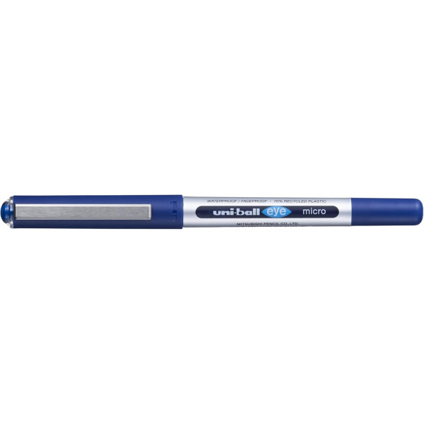 Stylo roller - Bleu - Encre liquide - Pointe micro fine 0,5mm - Uni-Ball - Eye UB-150