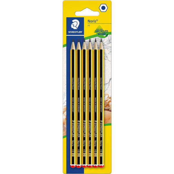 photo-Crayon graphite - HB - Lot de 6 - Idéal pour l'écriture, dessin, école, bureau - Staedtler Noris