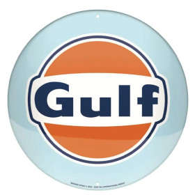 photo-Plaque - Enseigne publicitaire - Vintage - Gulf - Design rétro - 35cm diamètre