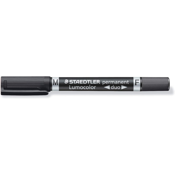 Feutre - Indélébile - Permanent - Noir - Double pointe - Idéal boîte à outils - Staedtler Lumocolor