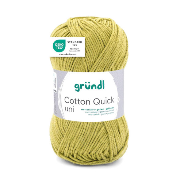 photo-Pelote de laine - Vert olive - 140 - 100% coton - 3/4 mm - Gründl - Cotton Quick Uni