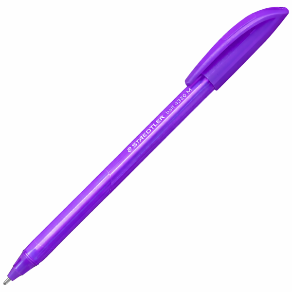 photo-Stylo bille - Violet - Pointe moyenne - Avec capuchon - Bureau, école - Staedtler ball 4320
