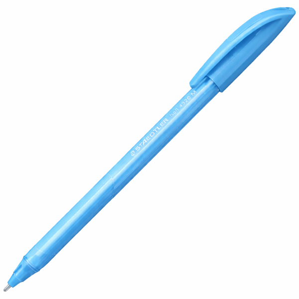 photo-Stylo bille - Bleu clair - Pointe moyenne - Avec capuchon - Bureau, école - Staedtler ball 4320